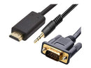 4XEM 4XHDMIVGA3FT video cable adapter 35.4" (0.9 m) HDMI Type A (Standard) VGA (D-Sub) + 3.5mm Black
