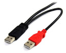 StarTech.com USB2HABMY3 USB cable USB 2.0 35.4" (0.9 m) Mini-USB B 2 x USB A Black