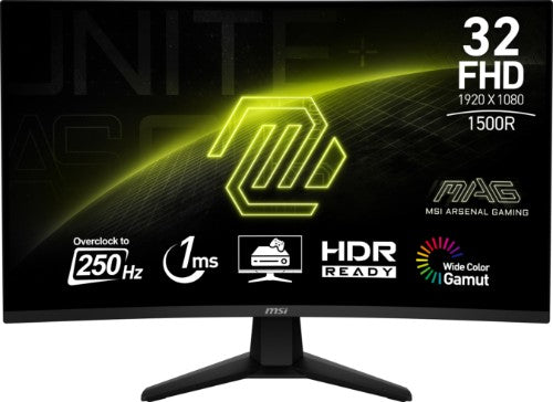 MSI MAG 32C6X computer monitor 31.5" 1920 x 1080 pixels Full HD Black