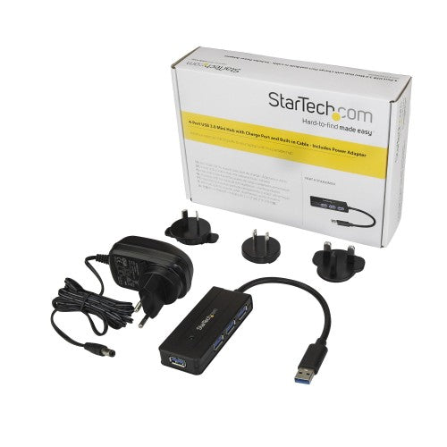 StarTech.com ST4300MINI interface hub USB 3.2 Gen 1 (3.1 Gen 1) Type-A 5000 Mbit/s Black