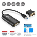 Siig JU-DV0112-S3 video cable adapter 7.87" (0.2 m) USB Type-A DVI-I + VGA (D-Sub) Black
