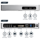 StarTech.com DK30ADD laptop dock/port replicator Wired USB 3.2 Gen 1 (3.1 Gen 1) Type-B Black, Silver