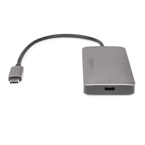 Rocstor Y10A254-A1 interface hub USB 3.2 Gen 1 (3.1 Gen 1) Type-C 5000 Mbit/s Black, Silver