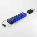iStorage datAshur PRO+C USB flash drive 256 GB USB Type-C 3.2 Gen 1 (3.1 Gen 1) Blue