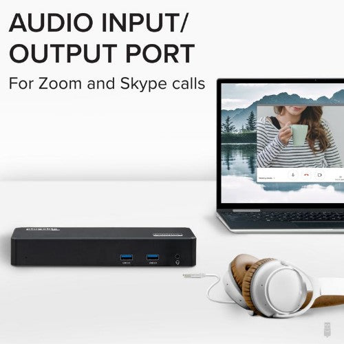 Plugable Technologies UD-3900PDZ laptop dock/port replicator Docking USB 3.2 Gen 1 (3.1 Gen 1) Type-C Black