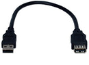 QVS 1ft. USB 2.0 A m/f USB cable 11.8" (0.3 m) USB A Black