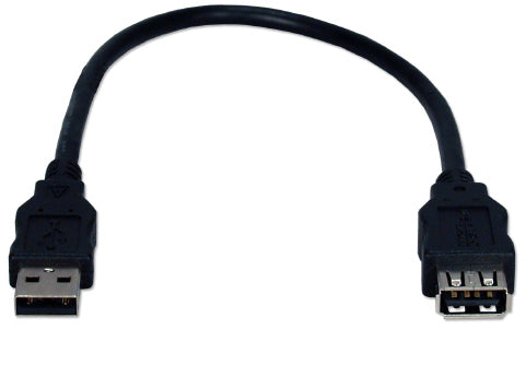 QVS 1ft. USB 2.0 A m/f USB cable 11.8" (0.3 m) USB A Black