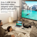 Siig JU-DV0112-S3 video cable adapter 7.87" (0.2 m) USB Type-A DVI-I + VGA (D-Sub) Black