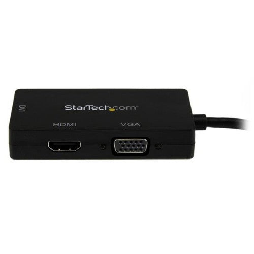 StarTech.com MDP2VGDVHD video cable adapter 5.91" (0.15 m) Mini DisplayPort DVI-D + VGA (D-Sub) + HDMI Black
