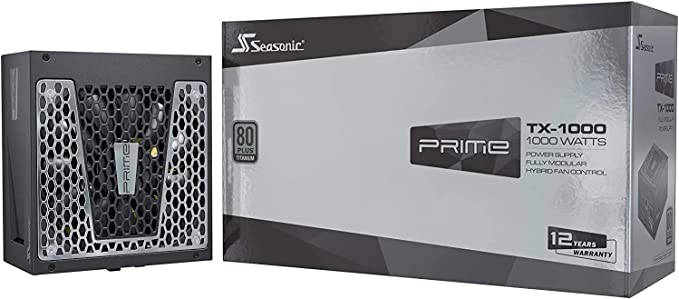 Seasonic PRIME TX-1000, 1000W 80+ Titanium, Full Modular, Fan Control in Fanless, Silent, and Cooling Mode,Perfect Power Supply for Gaming and High-Performance Systems, SSR-1000TR.